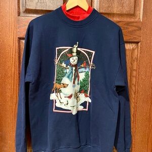 Winter Graphic Dark Blue Sweatshirt